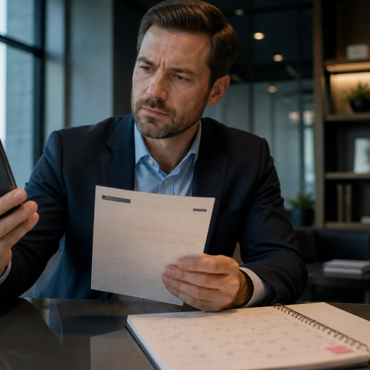 Executive weighing a current smartphone purchase against waiting for an unconfirmed future flagship