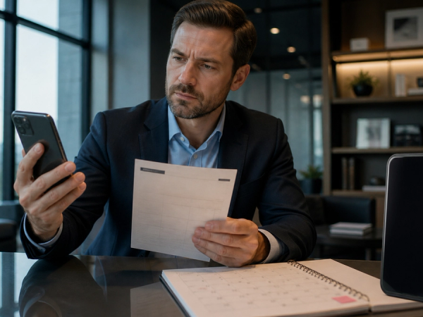 Executive weighing a current smartphone purchase against waiting for an unconfirmed future flagship