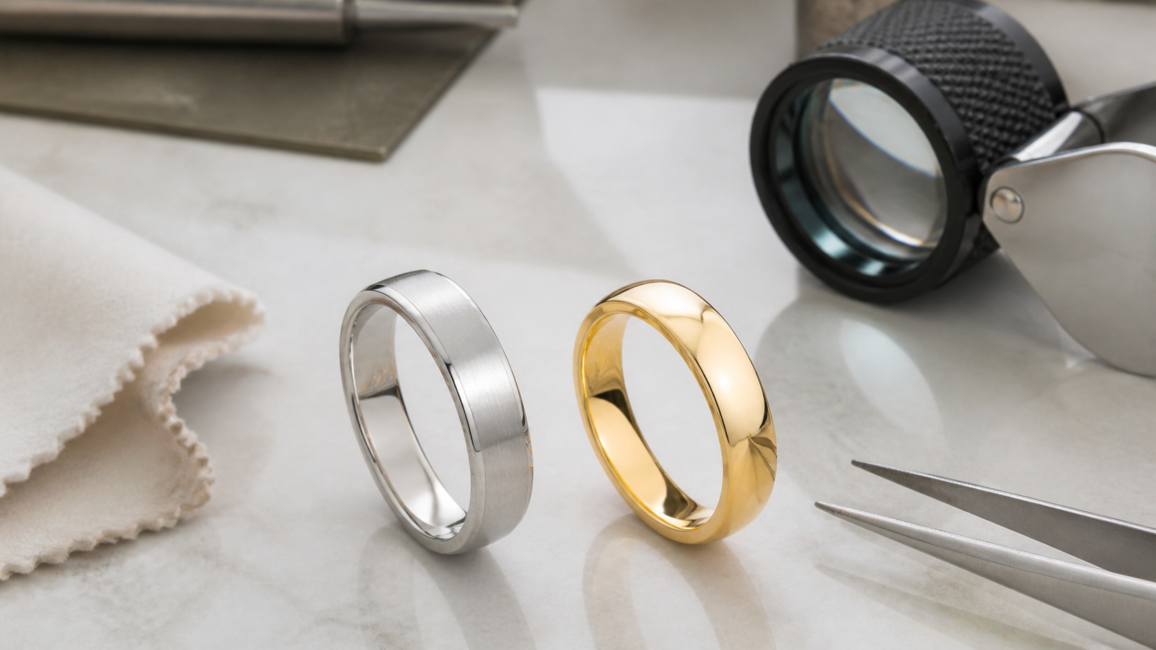 White Gold vs Yellow Gold shown as a practical comparison