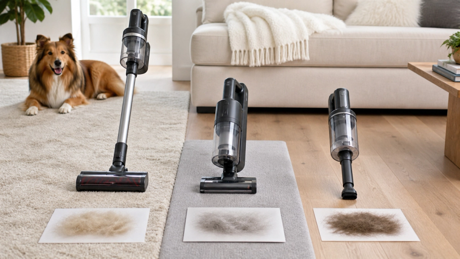 Cordless vacuums compared on carpet, upholstery and hard-floor pet hair