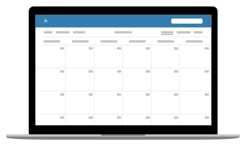 Calendar view mockup.