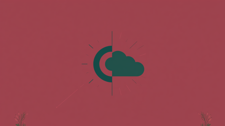 Metáfora visual de una diana nítida frente a una nube difusa, representando una meta específica frente a una meta vaga