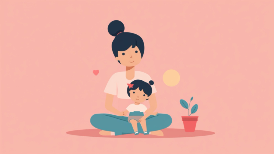 Ilustración cálida de una madre y su hija pequeña de la mano, representando el vínculo entre Eliana Cascales y su hija