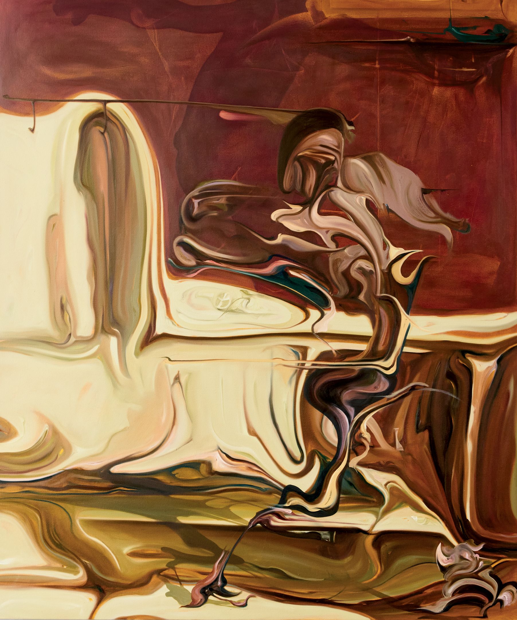 Dark fabric draped across a landscape