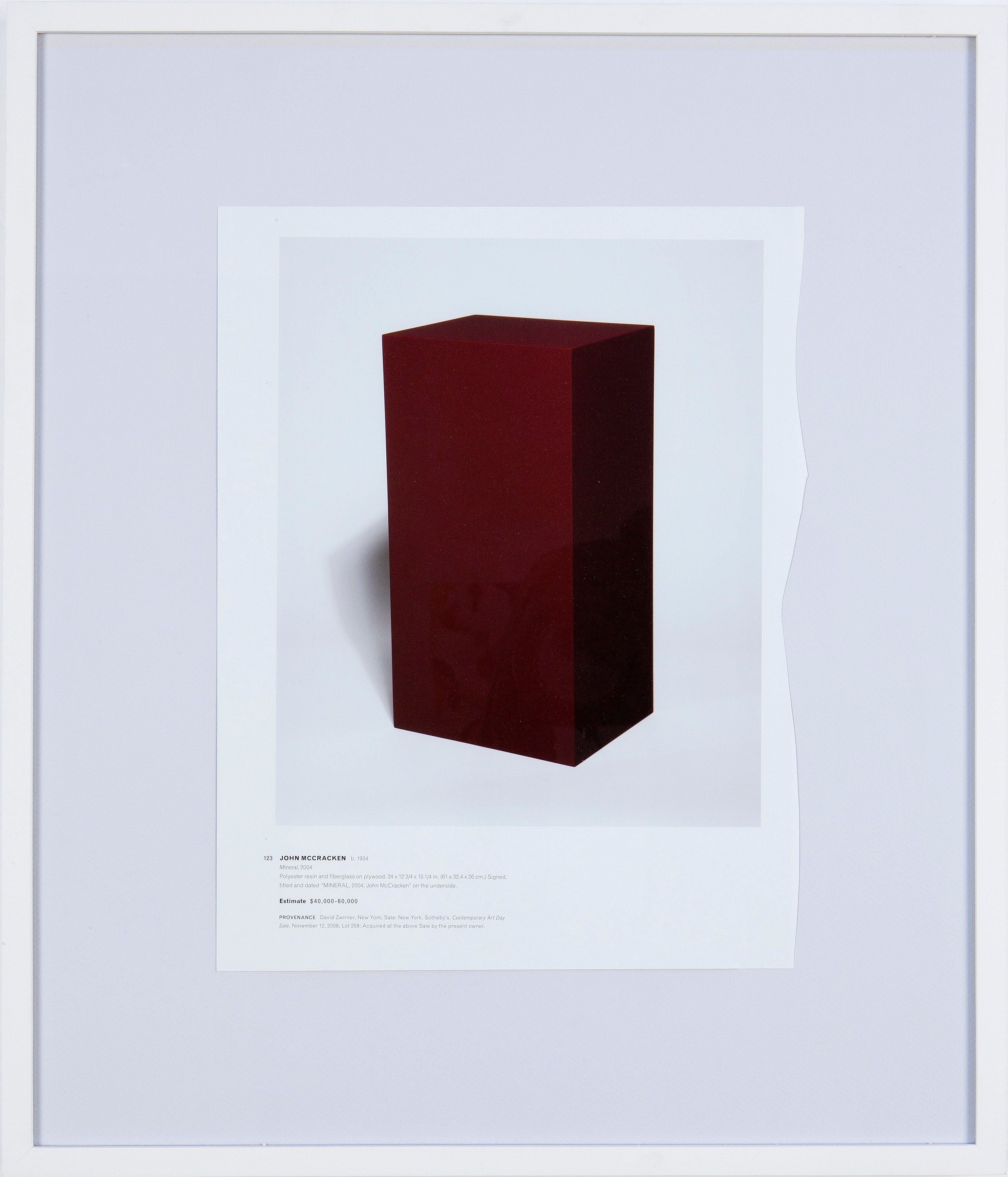 Framed red geometric block