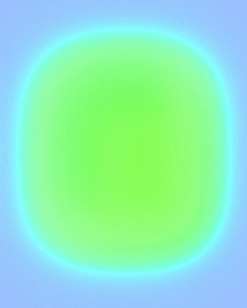 Luminous green abstract artwork on a blue background