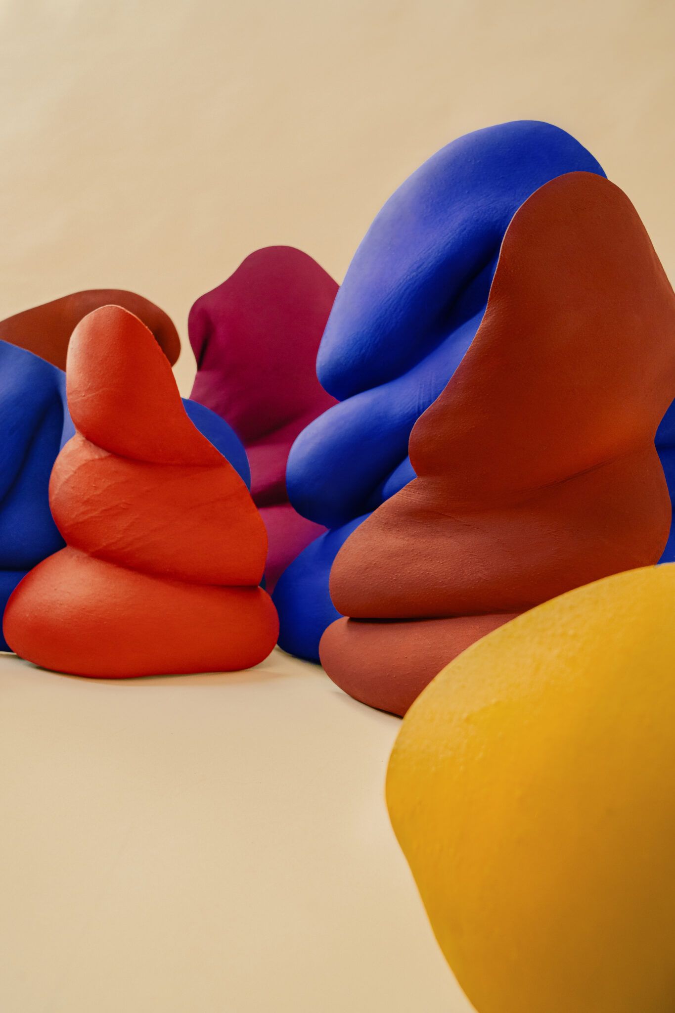 Blue figures gathered around a fire