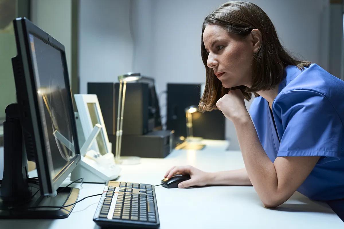 Woman at computer