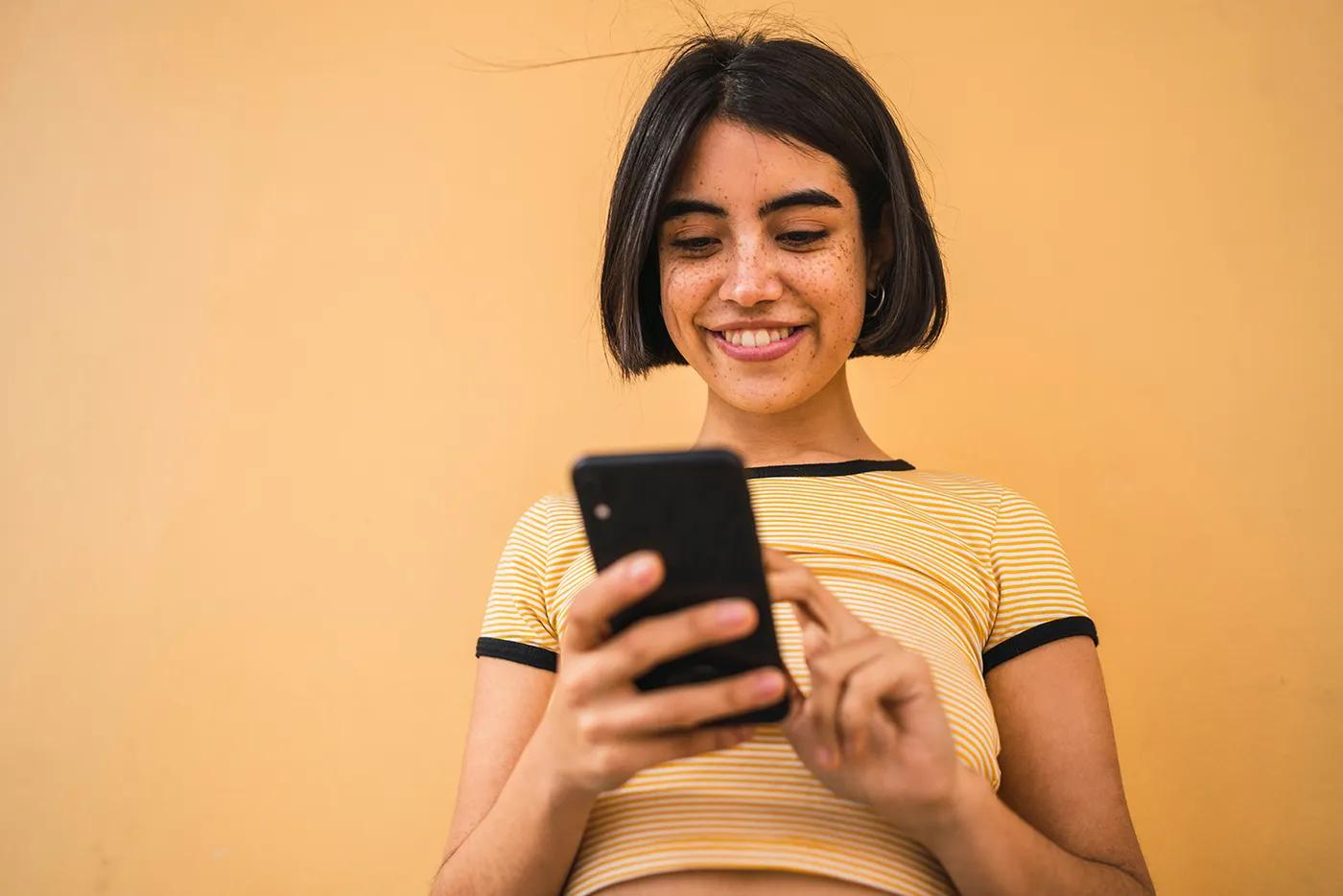 Woman looking at phone