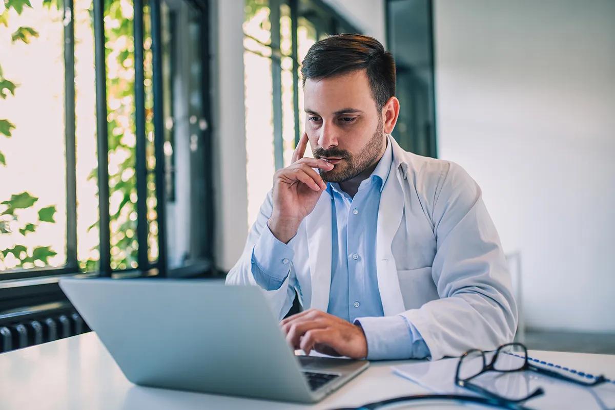 Doctor at laptop