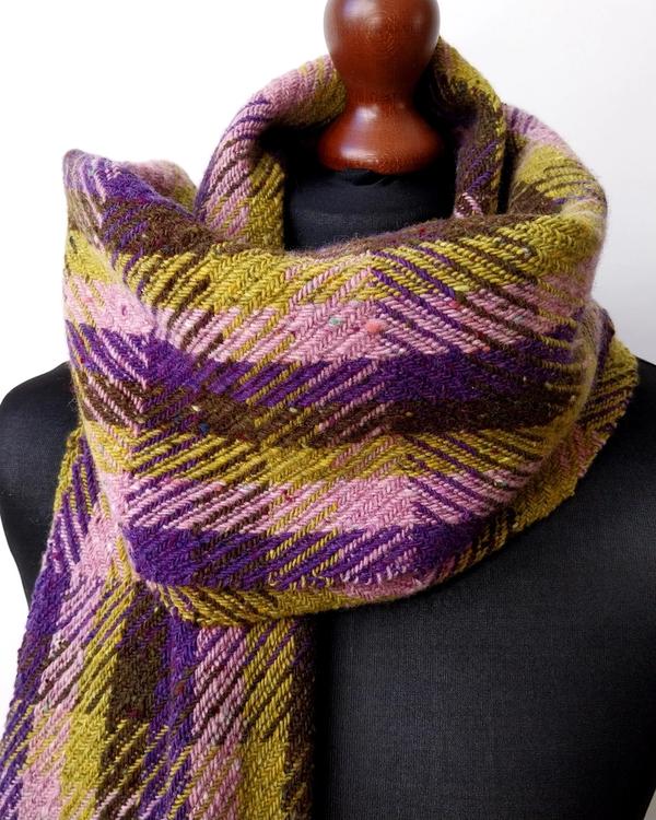 Purple checked scarf 1