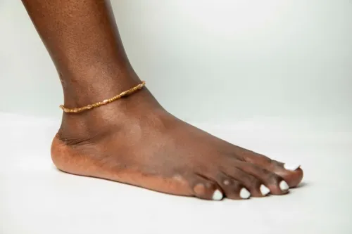 Single Strand Beaded Anklet - Earthy Brown