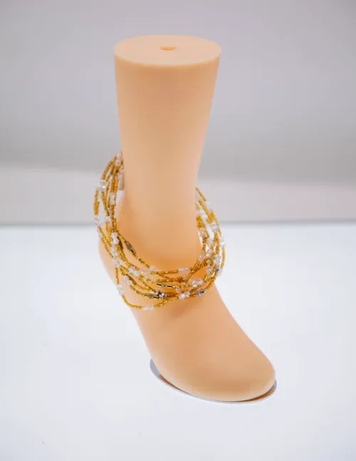 Layered Beaded Anklet - Sunset Gold 