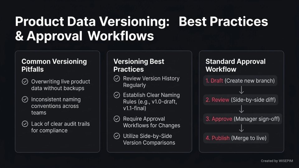 Product data versioning system infographic