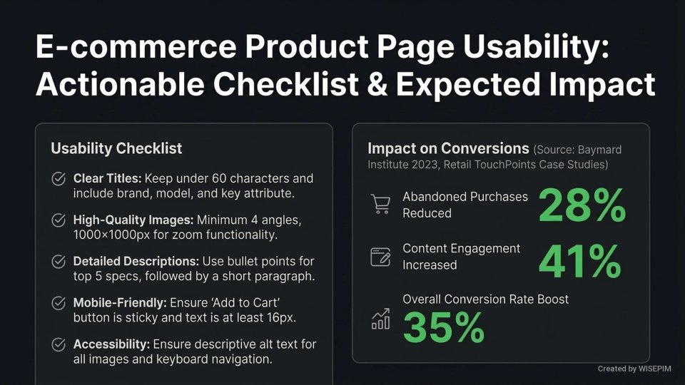 Product Information Usability infographic