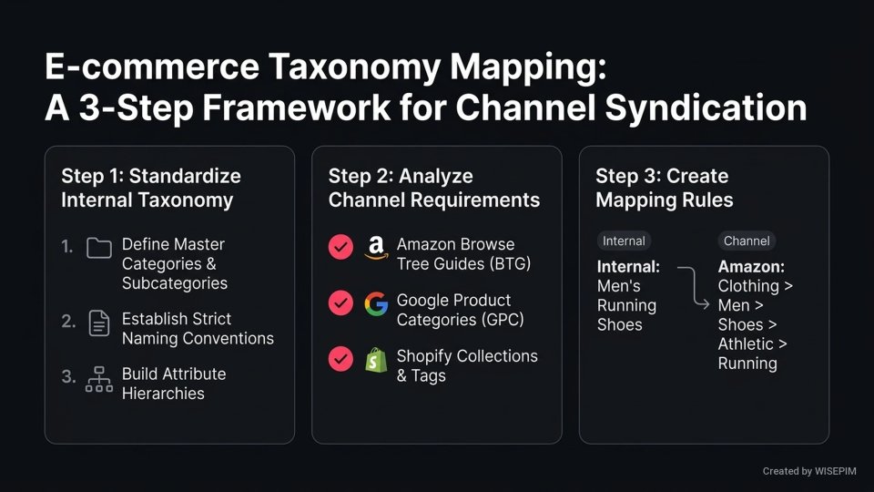 Product Data Taxonomy Mapping infographic