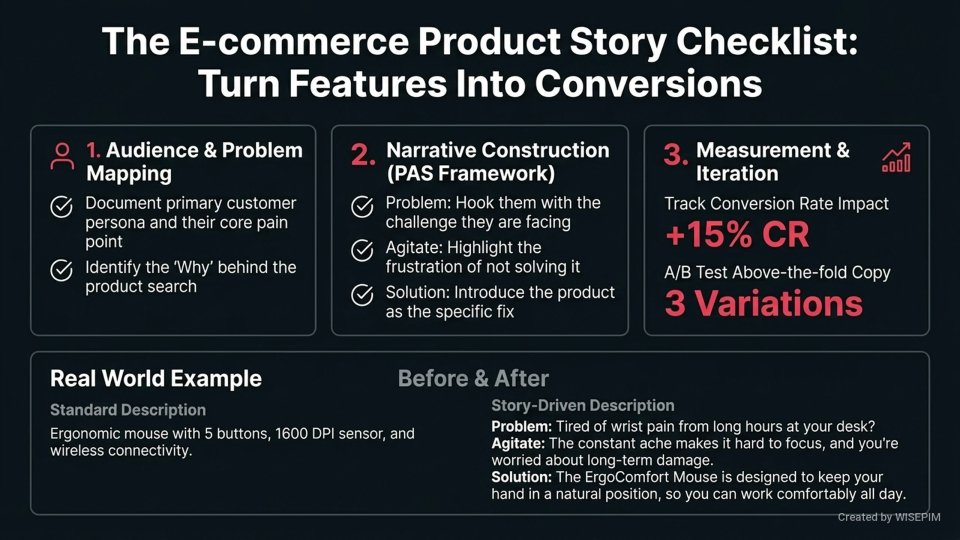 Product Content Storytelling Framework infographic