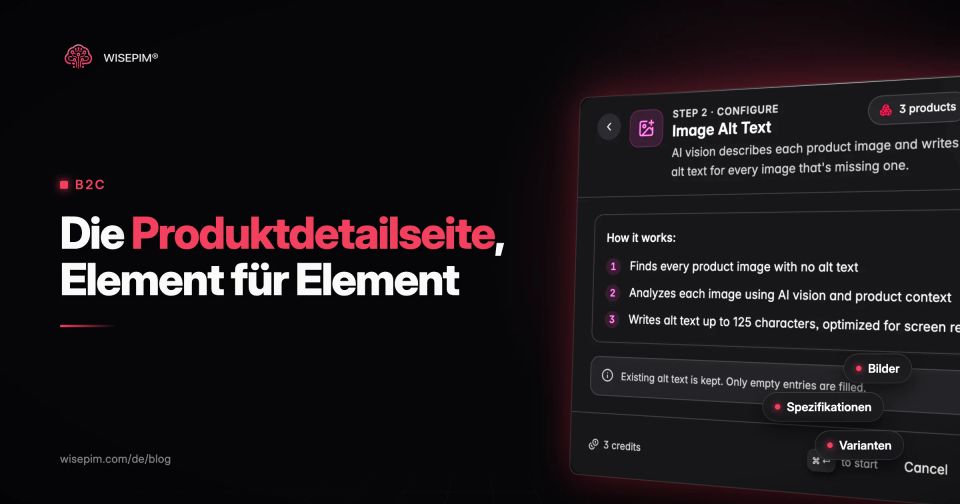 Aufbau einer Produktdetailseite: jedes Element und die Daten dahinter