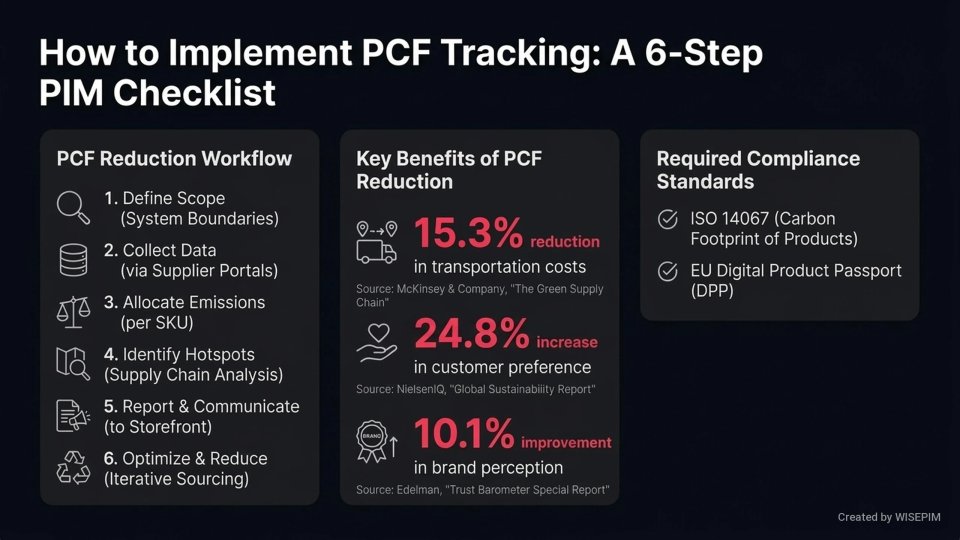 Product Carbon Footprint (PCF) infographic