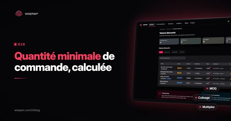 Quantité minimale de commande (MOQ) : définition, calcul et données produit