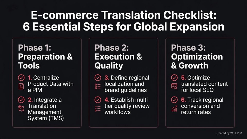 Product content translation management infographic