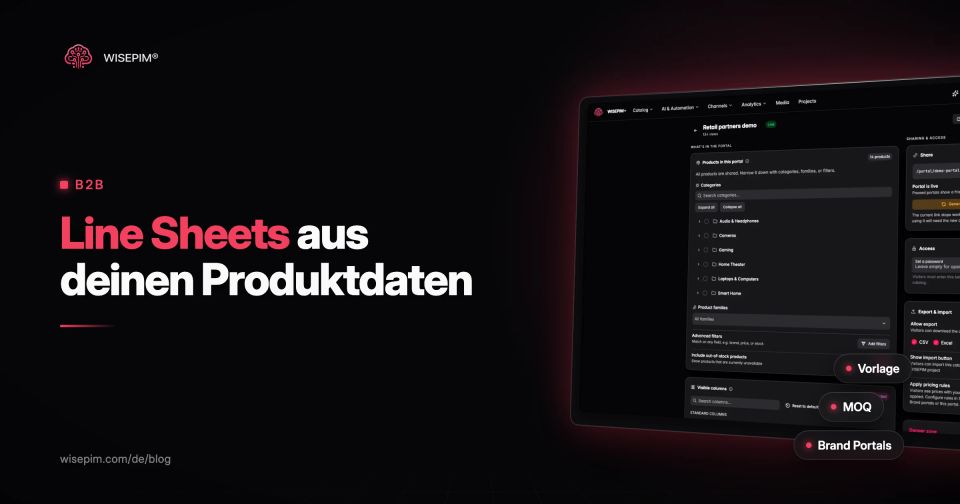 Line Sheet: Was ein Line Sheet im Großhandel enthält, mit Vorlage