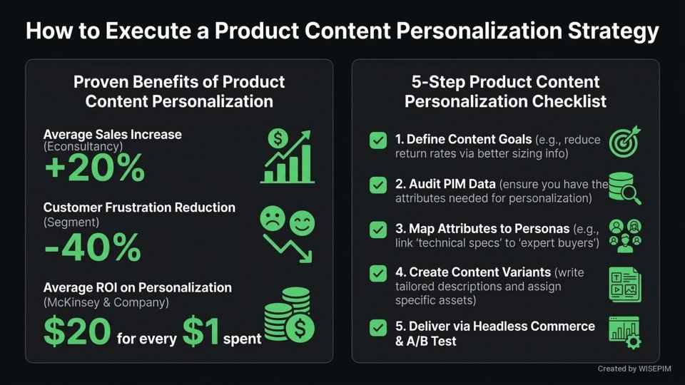 Product Content Personalization Strategy infographic