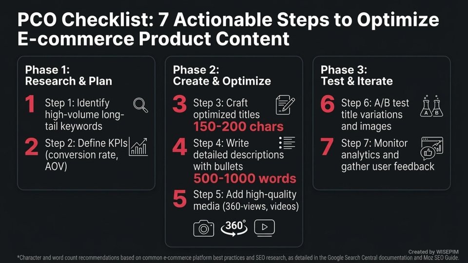 Product Content Optimization (PCO) infographic