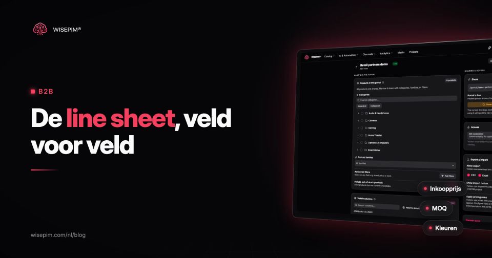 Line sheet voor de groothandel: inhoud, template en formaten