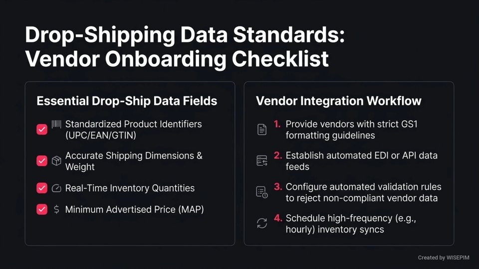 Drop-shipping Data Standards infographic