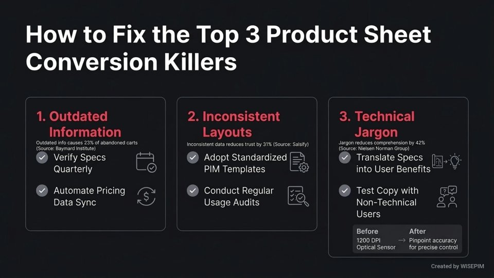 Product sheet infographic