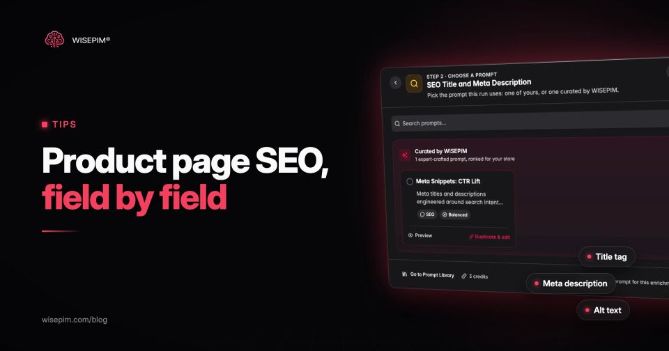Produktseiten-SEO: Ein Feld-für-Feld-Guide für E-Commerce-Teams
