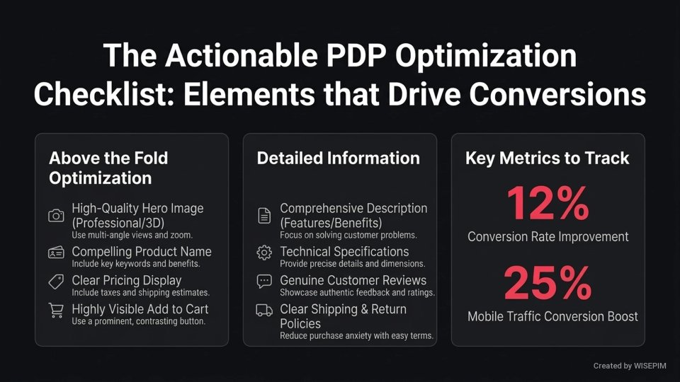 Product Detail Page (PDP) infographic