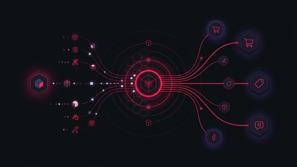 Hero image for Data feed management — concept illustration for e-commerce glossary