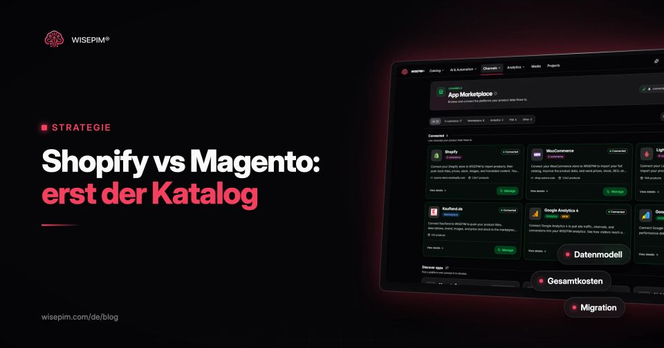 Shopify vs Magento im Vergleich: Katalogmodell, Kosten und Migration