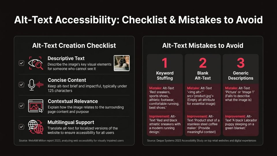 Alt-Text Accessibility Management infographic