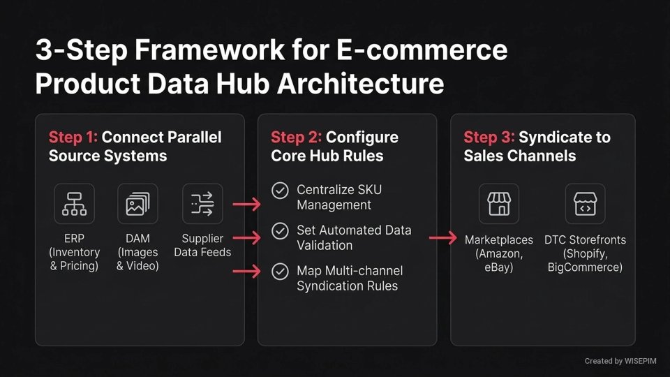 E-commerce product data hub infographic