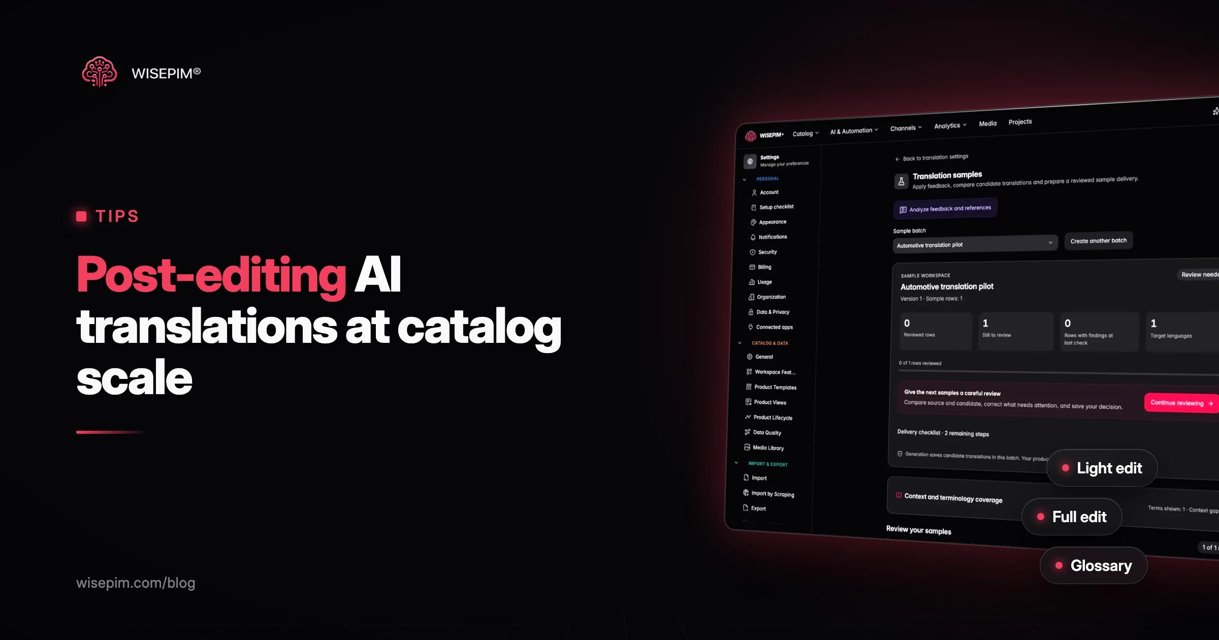 Machine Translation Post-Editing for Product Catalogs
