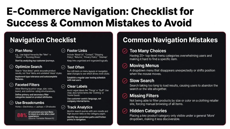 E-Commerce Navigation Checklist: Boost Conversions with a Better User Experience