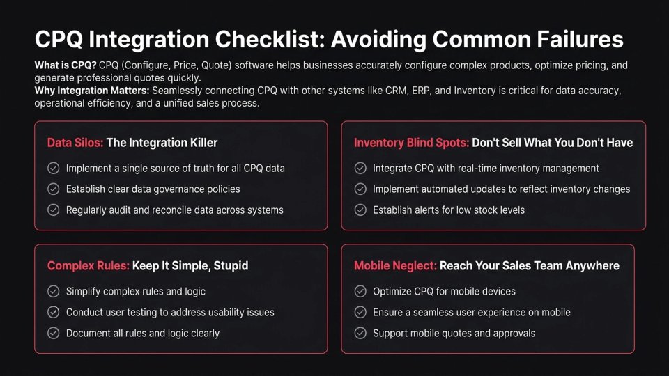 CPQ Integration Mistakes: A Checklist to Ensure Success