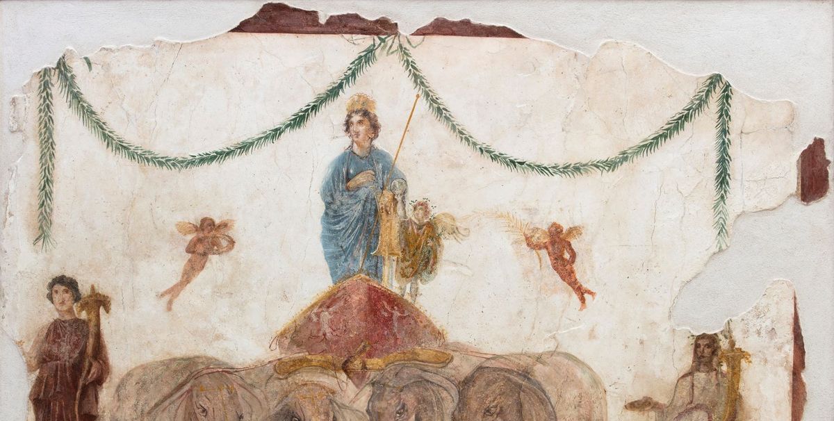 Vénus sur son char tiré par des éléphants, 1er siècle, fresque, Parc archéologique de Pompéi. © Parco archeologico di Pompei, Amedeo Benestante