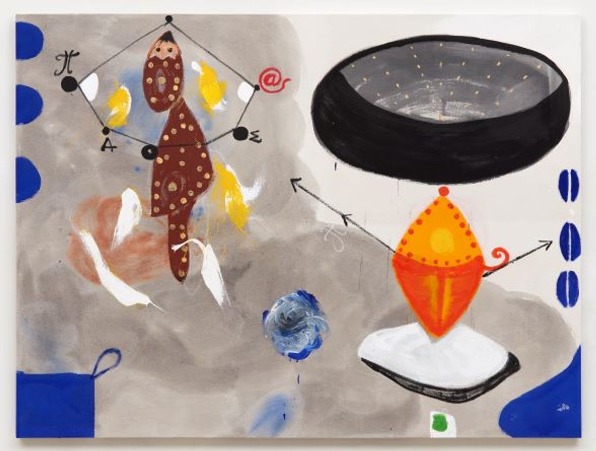 Ouattara Watts , Intercessor #1, 2022, technique mixte sur toile. Courtesy de la Galerie Cécile Fakhoury