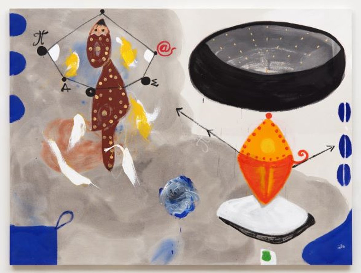 Ouattara Watts , Intercessor #1, 2022, technique mixte sur toile. Courtesy de la Galerie Cécile Fakhoury