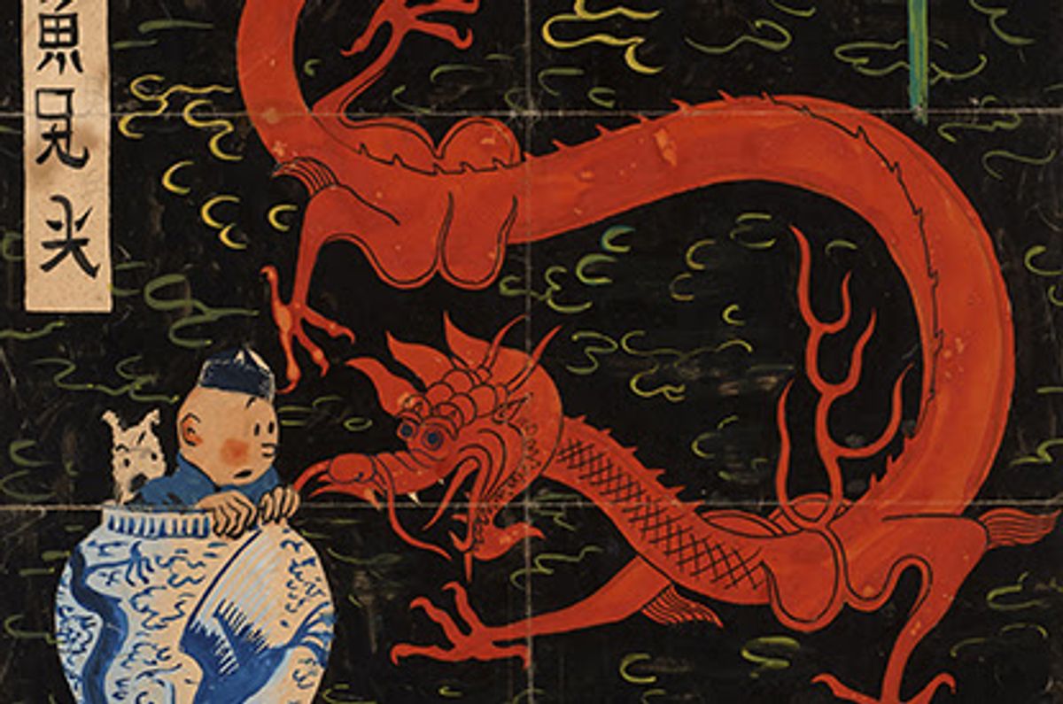 Hergé, Le Lotus Bleu, encre de Chine, aquarelle et gouache. Vendu 3,2 millions d’euros. Courtesy Artcurial, Paris, D.R.