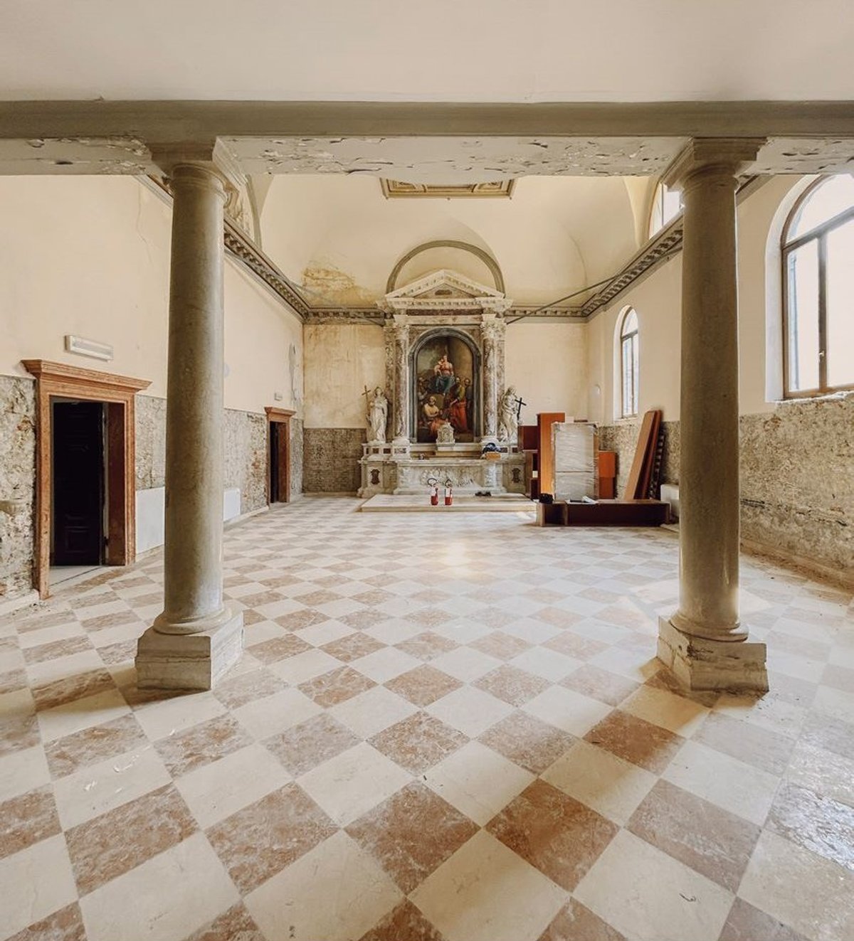 Vue intérieure du Complesso di Santa Maria Ausiliatrice, Castello, 2025. Courtesy du Dicastero per la Cultura e l’Educazione
