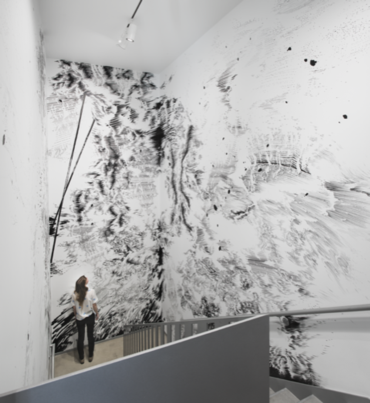 Abdelkader Benchamma, Representation of Dark Matter. Inauguration du programme de dessin mural du Drawing Center de New York en 2015. Photo : Drawing Center. Courtesy de l’artiste

