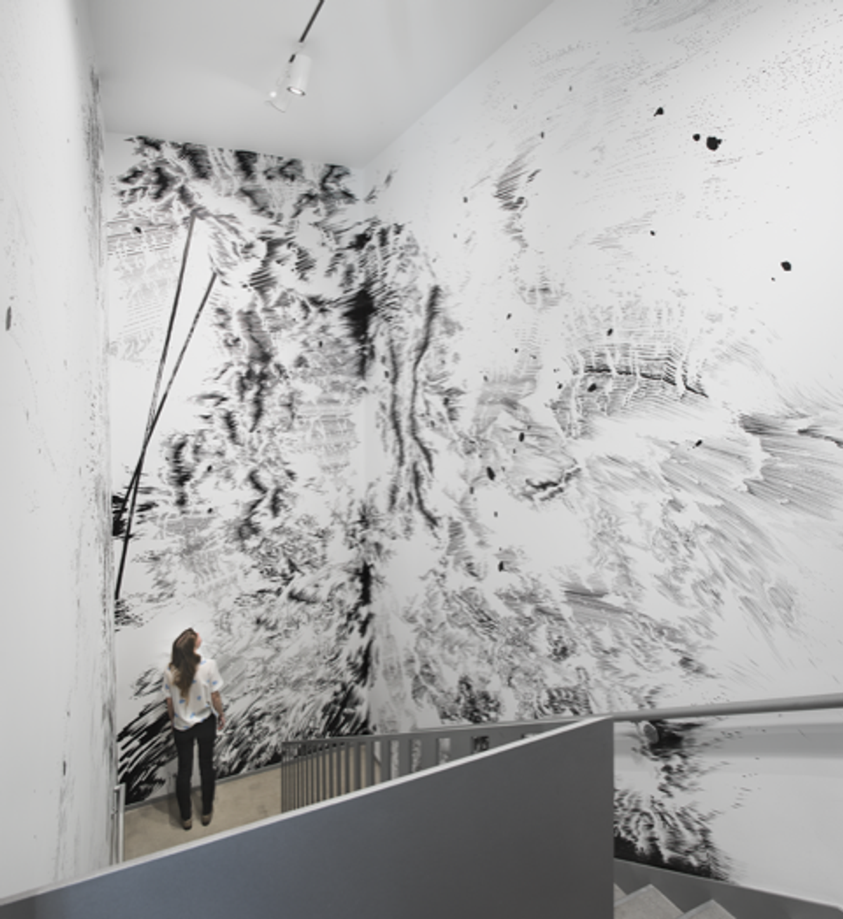 Abdelkader Benchamma, Representation of Dark Matter. Inauguration du programme de dessin mural du Drawing Center de New York en 2015. Photo : Drawing Center. Courtesy de l’artiste