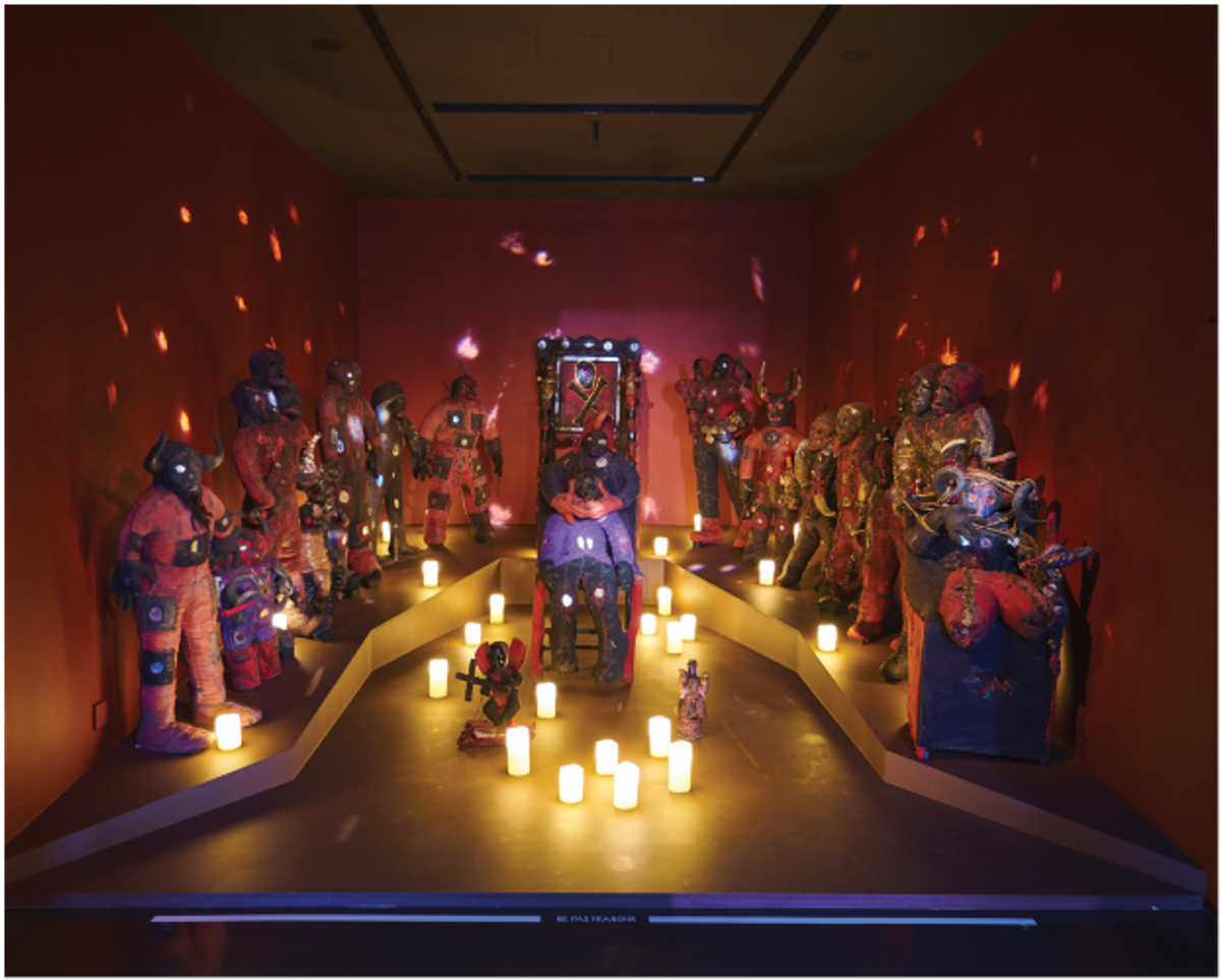 Vue de l’exposition « Zombis. La mort n’est pas une fin ? », Paris, musée du Quai Branly – Jacques Chirac, 2024.
Photo Léo Delafontaine