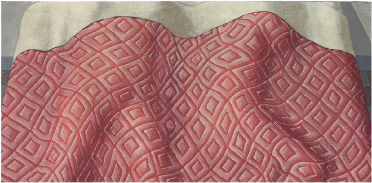 Domenico Gnoli, Due dormienti, 1966, acrylique et sable sur toile. Collection privée. © Domenico Gnoli, by SIAE 2021