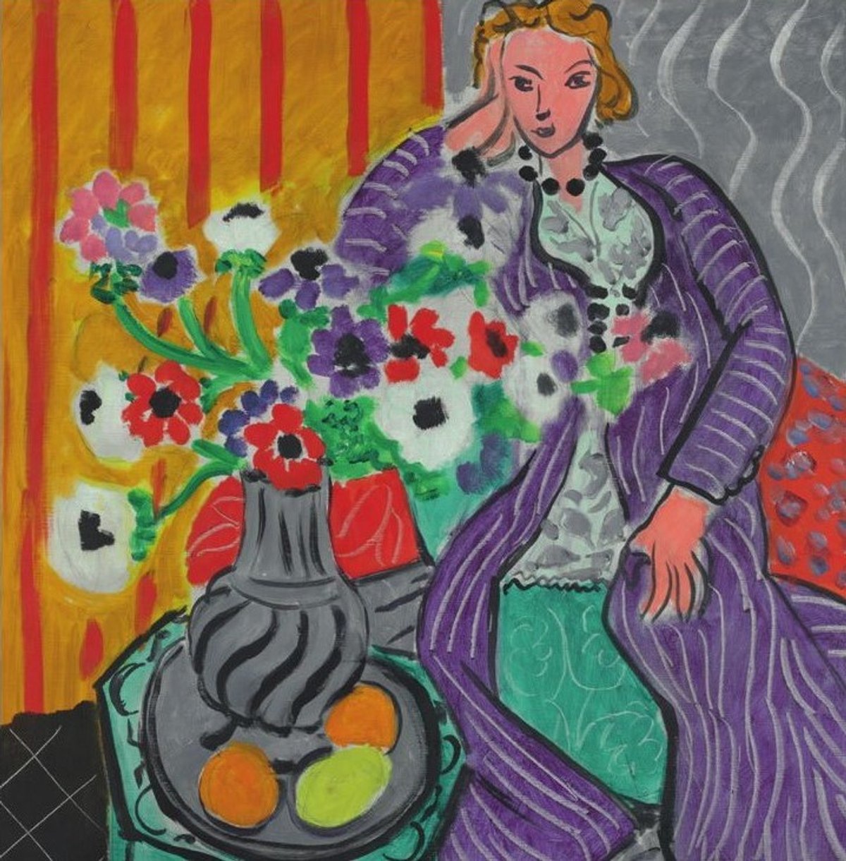 Henri Matisse, Robe violette et anémones, 1937, huile sur toile, Baltimore Museum of Art. Photo Mitro Hood